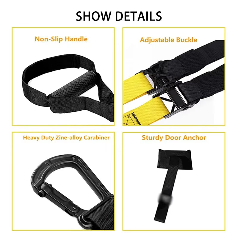 Hanging Training Strap Adjustable Fitness Band Chest Exercise Strap Pull Rope Resistance Band Set Home Gym Exercise Equipment