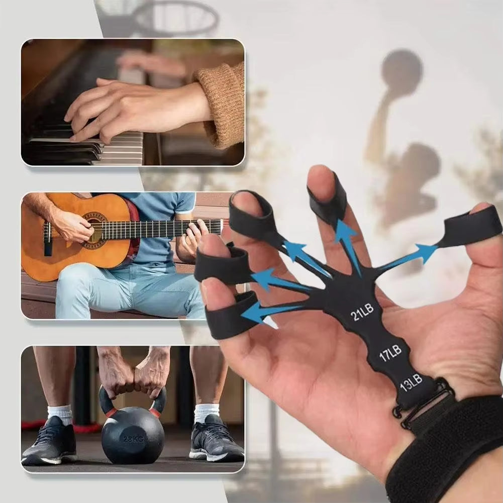 Silicone Finger Gripster Grip Exerciser Finger Strengthener Guitar Training Gym Fitness Trainer Sports Equipment Accessories