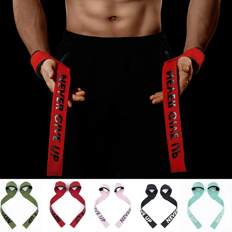 1 Pair Weight Lifting Wrist Straps Gym Fitness Lifting Straps Strength Training Gym Weight Lifting Belt with Non Slip Flex Gel